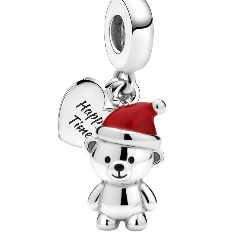 Kupfer Schleife Warme Glocke Heiligabend Festival Geschenk Anhänger Perle Passend für DIY Armband Armreif Hochwertiger Schmuck