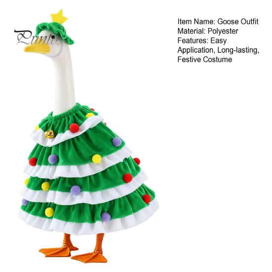 Holiday Yard Goose Attire Halloween Ghost Outfit, Christmas Porch Apparel, Festive Costume for 23 Inch Statue, Outdoor Garden Lawn Decoration Outfit