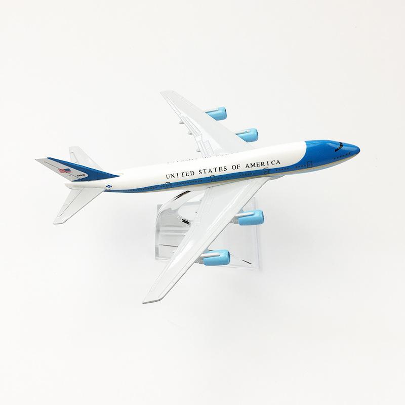 Air Force One Airlines B747 Airplane Metal Aircraft Model 1/400 Scale 16cm Replica Plane Aviation Static Ornament Office Decor