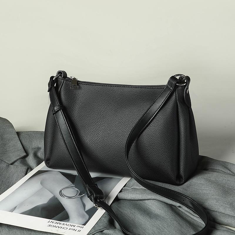 Вместительная сумка под мышкой, модная и стильная одноплечевая сумка кросс-боди чёрный