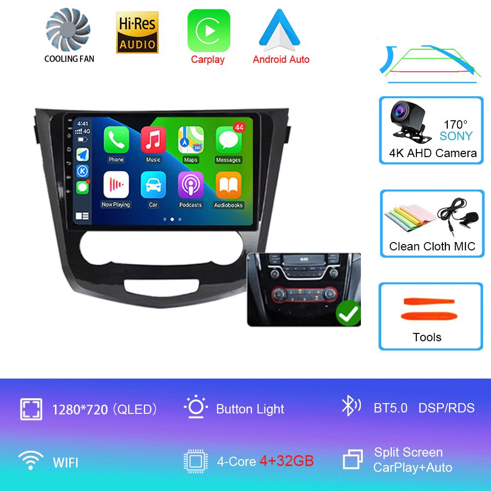 Android14 For Nissan Qashqai J11 Nissan X Trail T32 2014 - 2017 2Din Stereo Autoradio Carplay Car Radio Multimedia Video Player