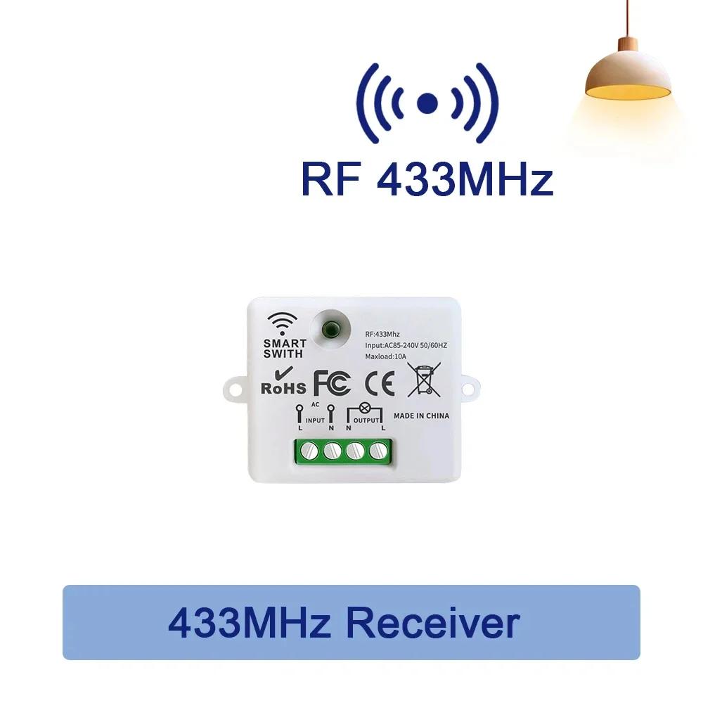 RF 433Mhz Universeller Drahtloser Fernbedienungsschalter 110V 220V 10A Relais Empfänger Sender Lichtschalter Für Zuhause LED Licht Lampe