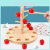 Wooden Apple Picking Game For Kids Educational Toy Family Learning Activity