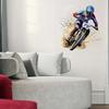 Motocross Watercolor Dirt Bike Rider Wall Stickers Living Room Sofa Background Decoration Wallpaper For Home Decor Boy Room Art Decals Sticker M1495
