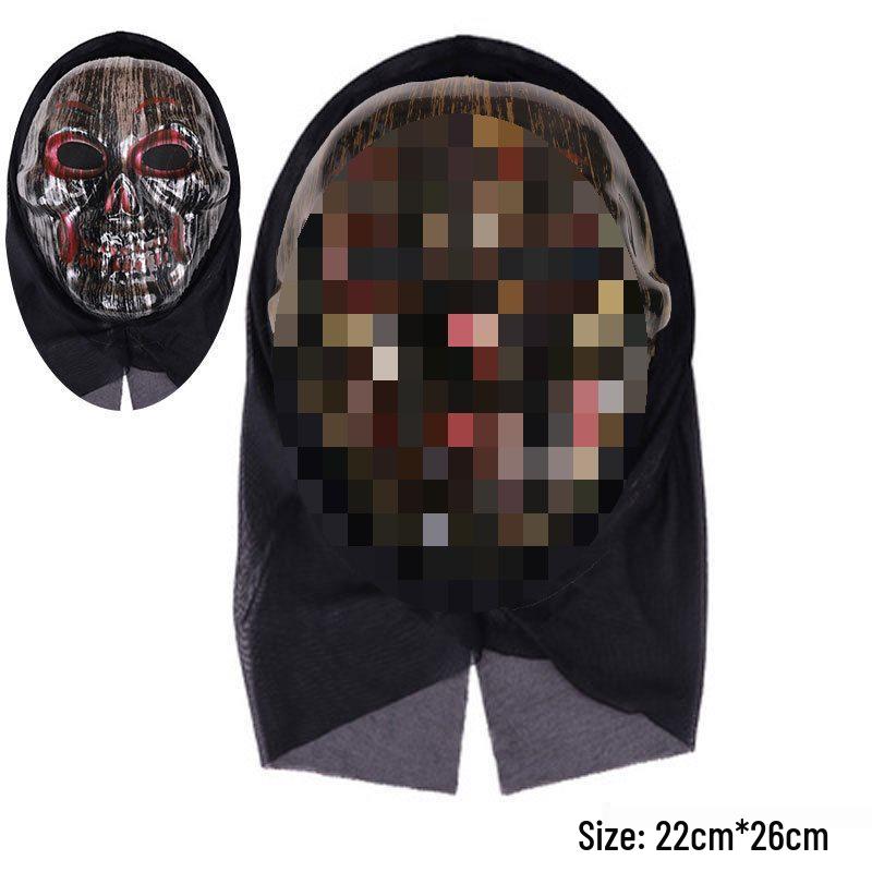 Pullover Ghost Skull Halloween Prank Mask - Shock & Scream Masquerade Face