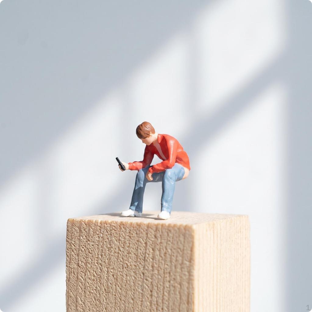 Miniature Man on Toilet Detailed 1:64 Scale Figurines Figure for