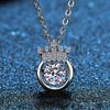 Mo Sangshi Fashion S925 Sterling Silver Necklace Smart Crown Beating Heart Qixi Valentine's Day Gift Wedding