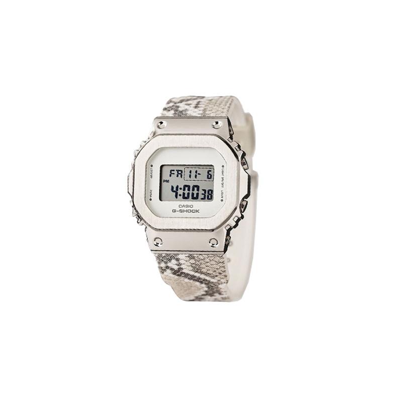 

Casio all-metal series - square dial digital display, fashionable, shockproof and waterproof, quartz movement, Japanese and GM-S5600PT-7PFS-person серый