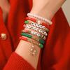 New Year's Bracelet Festive Red and Green Bracelet Christmas Bracelet Alphabet Soft Pottery Bracelet Festive Christmas Bracelet