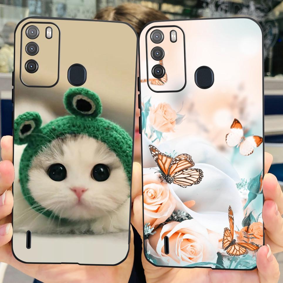For ITEL Vision 1 Pro Vision 2 Phone Case Cute Cat Dinosaur Flower Pattern Back Cover Vision2 Vision1Pro Soft Matte Silcione Bag
