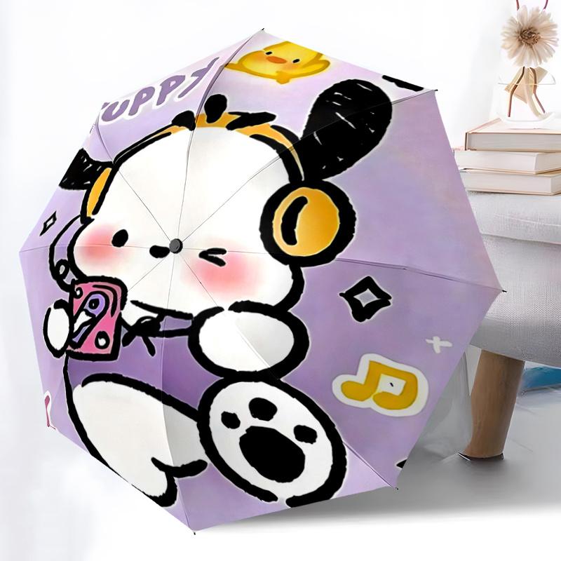 1pc Pochacco Puppy Umbrella - Automatic Opening & Closing with Foldable Design, Iron Frame for Outdoor Use, Perfect Gift for Fans and Travelers.N011