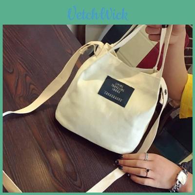 Chic Korean Style Canvas Bucket Bag Vibrant Candy Colors Small Handbag