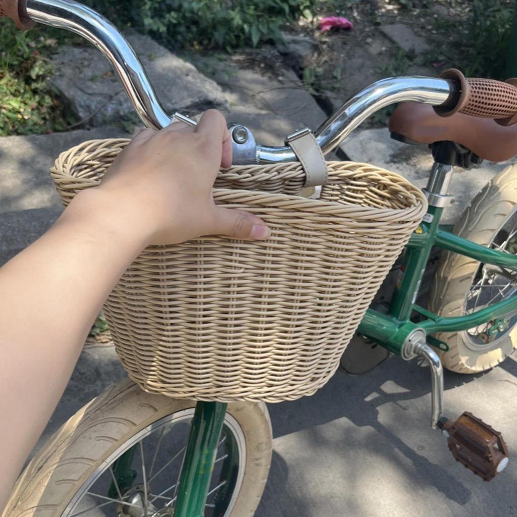Kinder Fahrrad Korb Fahrrad Abnehmbare Handwoven Kleinigkeiten Container Tragbare Radfahren