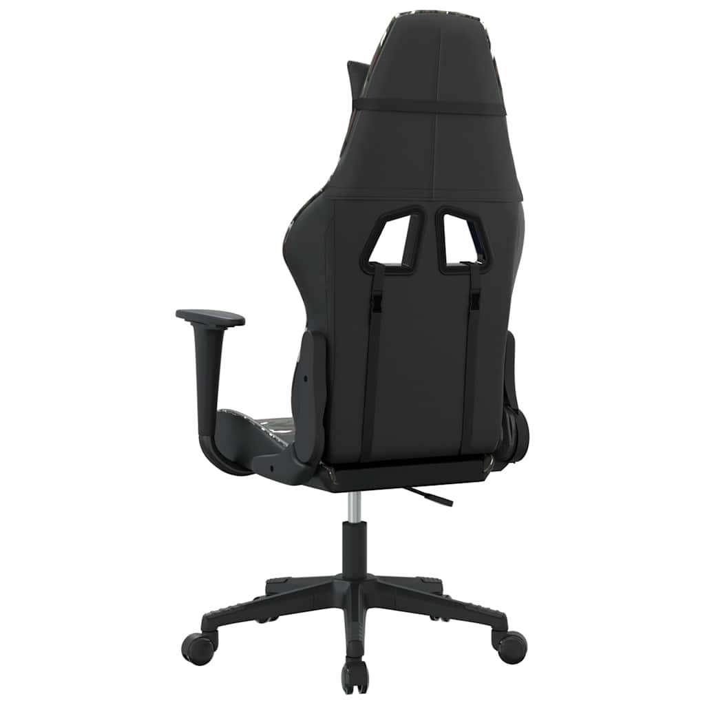 Gaming Chair with Massage Function Black and Camouflage Artificial Leather