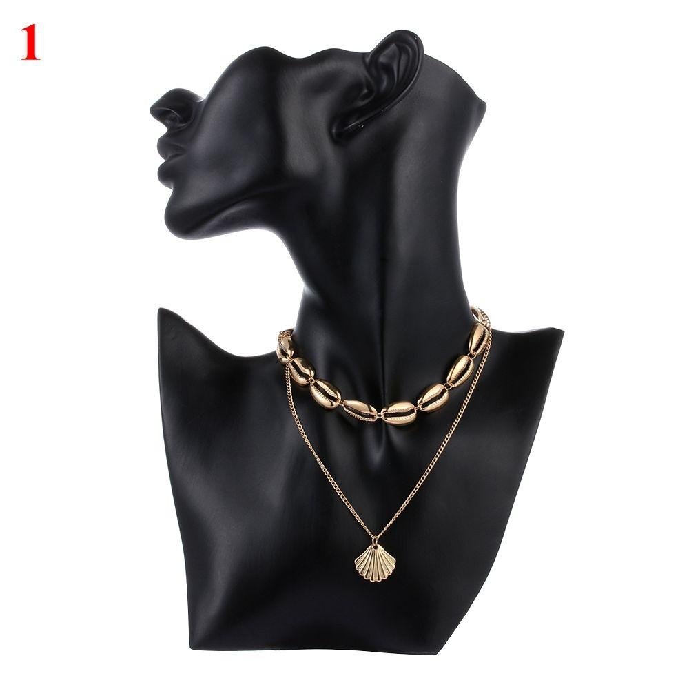 Summer Golden Gifts Multilayer Shell Necklace Bohemian Beach Jewelry Cowry Seashell Pendant