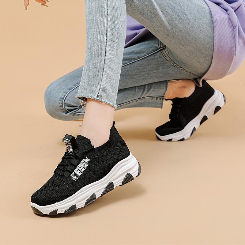 Women Woven Mesh Breathable Casual Sneakers Lace-up Vulcanized Shoes Ladies 2024 Platform Sneakers Female Shoes Zapatos De Mujer