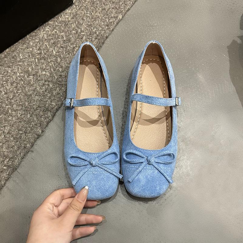 

Женские туфли-балетки с французским бантом, Мэри Джейн, на плоской подошве, новинка весны и лета 2025 года, мягкая подошва, с юбкой, с открытым вырезом 40