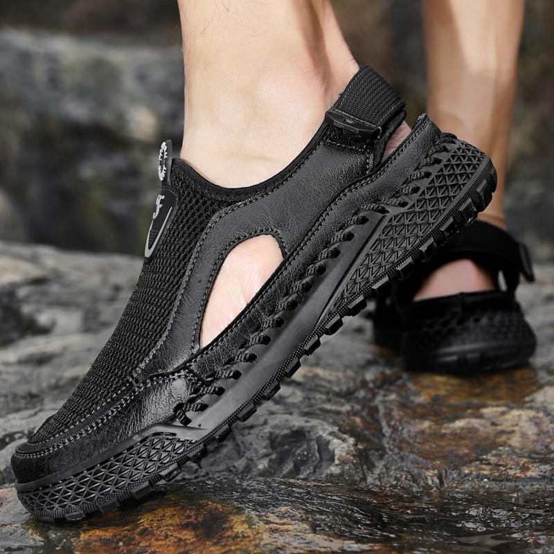 Summer Men's Sandals Outdoor Mesh Sandals Men Sandals Slides Handmade Sandals Roman Outdoor Sneakers