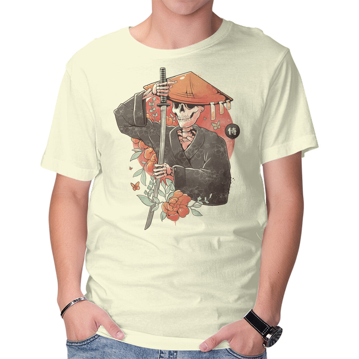 Unisex Crew Neck T-Shirt Way Of The Samurai Skull Graphic Short Sleeve Casual Tee XXXL