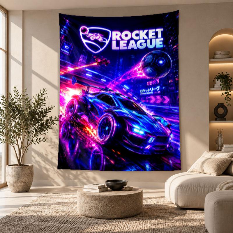 Decorative Tapestry,Rocket League Printed Wall Art, Lightweight Wall Hanging For Bedroom Background