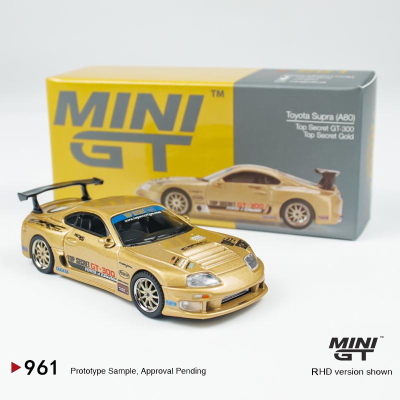 

MINIGT 1:64 Toyota Supra A80 Top Secret GT-300 Top Secret Gold MGT Alloy Car Model 961