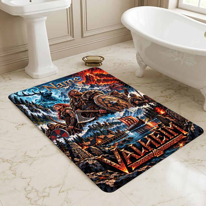 Custom Name Valheim Carpet Rug for Bedroom Living Room Home Sofa Decoration,Playroom Sofa Office Home Decor Game Large Decor Floor Mat