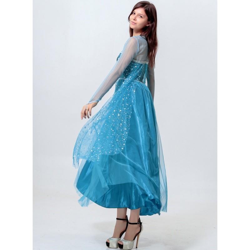 Incantevole Vestito Frozen Per Adulti Con Design Principessa Elsa In Morbida Miscela di Cotone