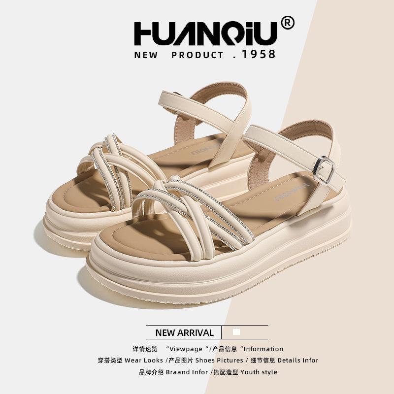 Global New Platform Sandals Women's Shoes XHQ-GH123 Straps New Casual Versatile One-word Buckle Beach Shoes Women