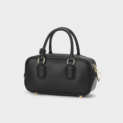 Bowling Bag Boston Pillow Bag Genuine Leather Lady's Hand-held Crossbody Bag Small Square Bag