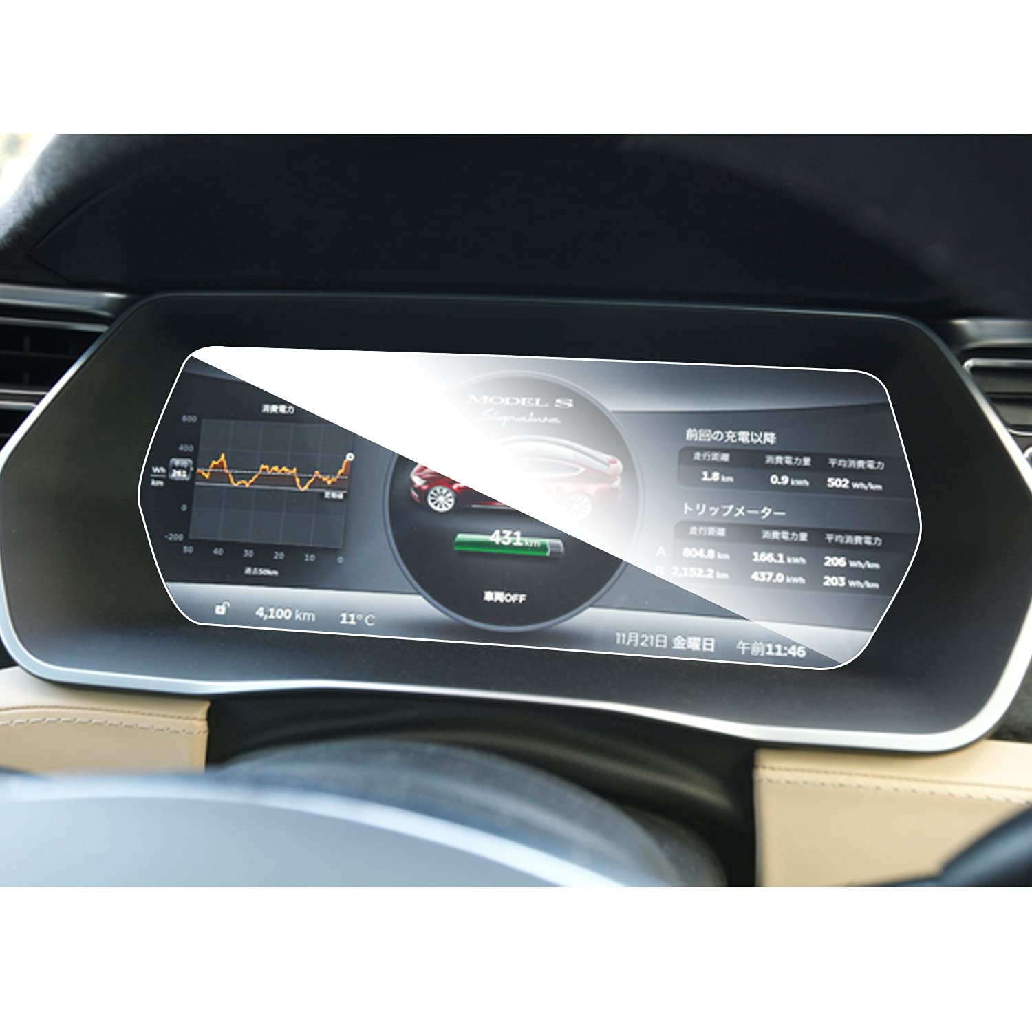 

ruiya Защитное стекло для панели приборов для Tesla Model X и Model S, 11 дюймов, Устойчивое к пятнам, 9H Устойчивое к царапинам, Заказные детали