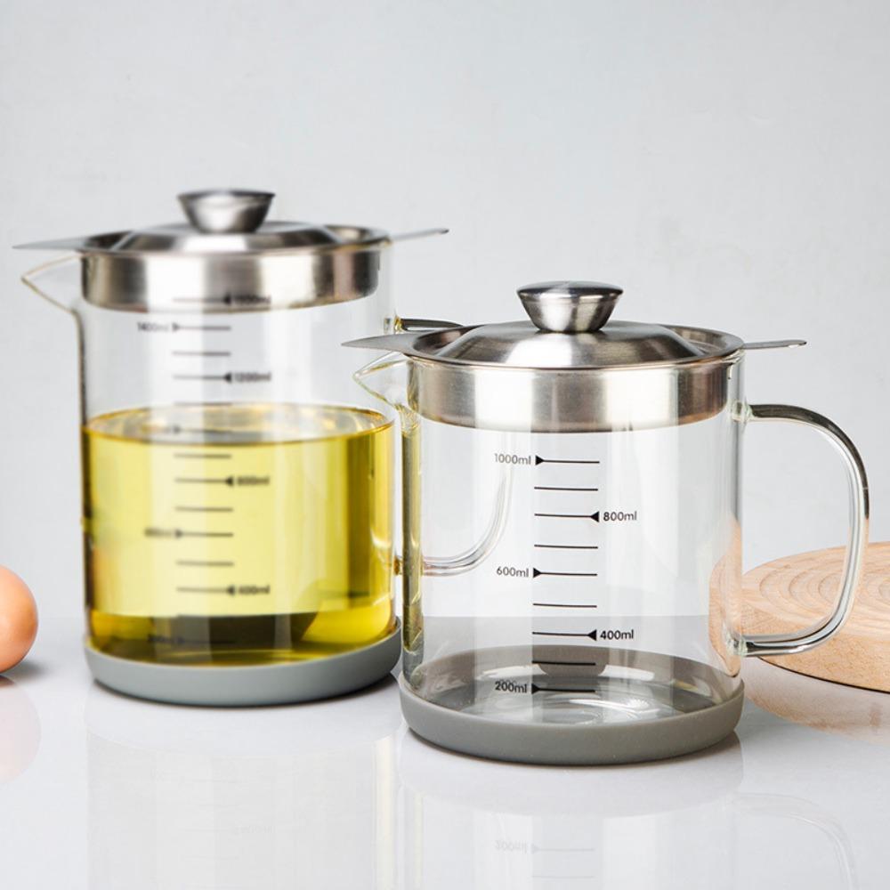 with Scale Cooking Oil Storage Can Fine Mesh Oil Filtration Can Oil Filter Container  Cooking Tool