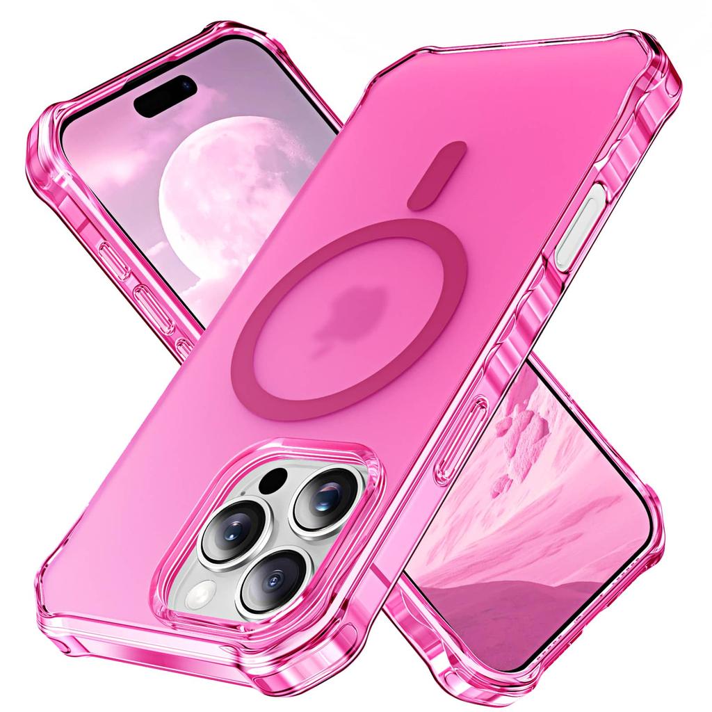 Magnetic for iPhone 16/15/14/13/12 Pro Max Case Slim Translucent Matte Shockproof [Compatible with Magnetic][Anti-Yellowing]