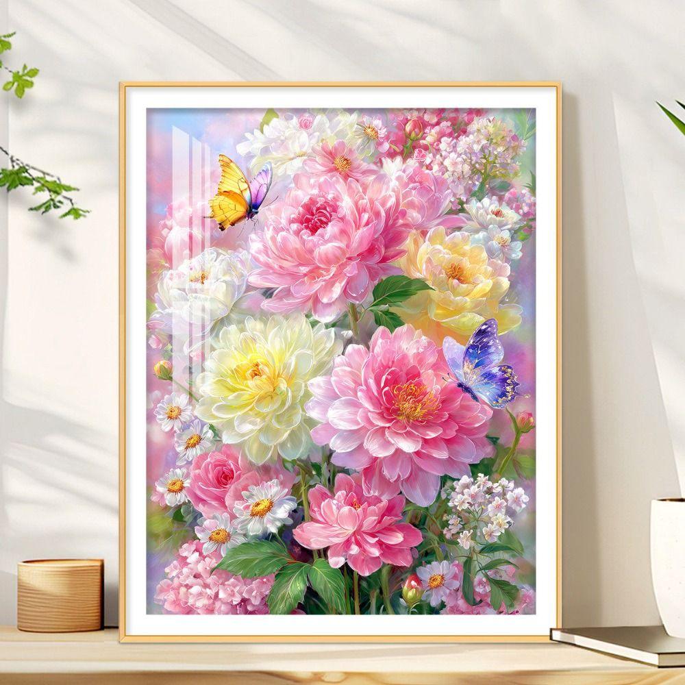 Colorful Floral Pattern DIY Cross Stitch Set  for Living Room Bedroom Wall Decor