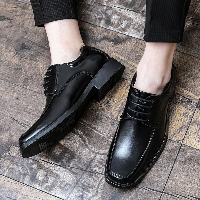 Dress business size 48 leather shoes men's square head hot sale high-grade professional with suit leather shoes wedding men's shoes