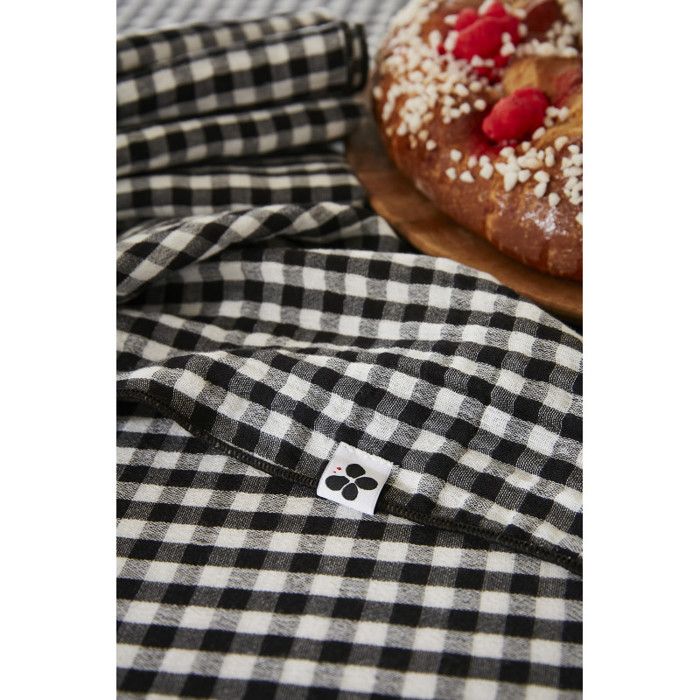 Lot de 3 serviettes de table "Vickie" 40 x 40 cm Tissé teint "Gaze de Coton" l'Effet Papillon