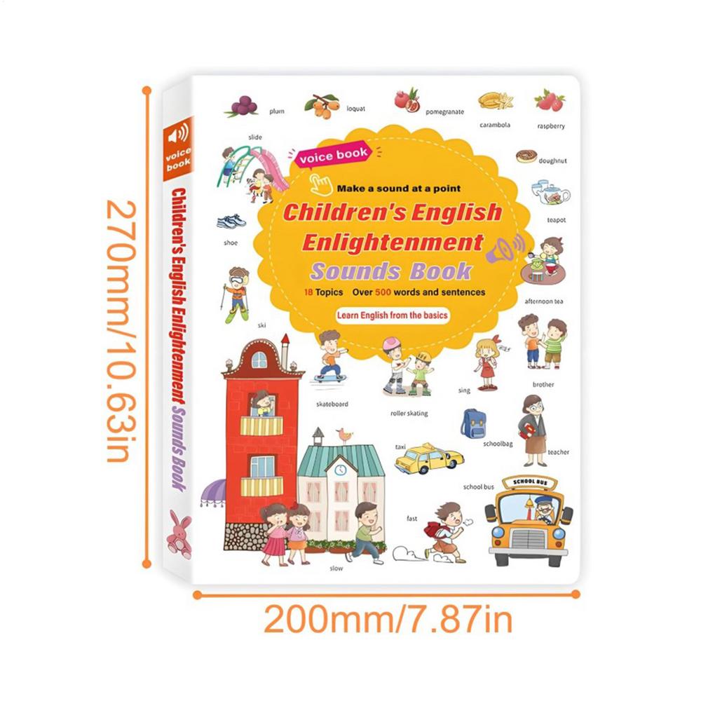 

English Words Sound Books Educational Reading Game Interactive Audio Sound Books for Preschool Kindergarten Library School жёлтый