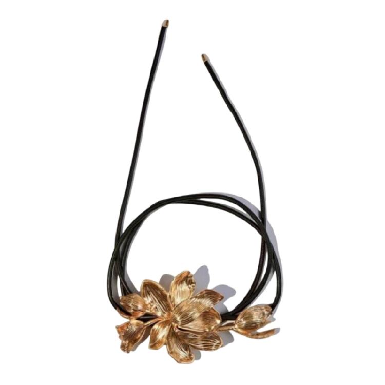 Преувеличенный Цветочный Пояс Веревочный Пояс из ПУ Женский Винтажный Декоративный Пояс для Платьев 1