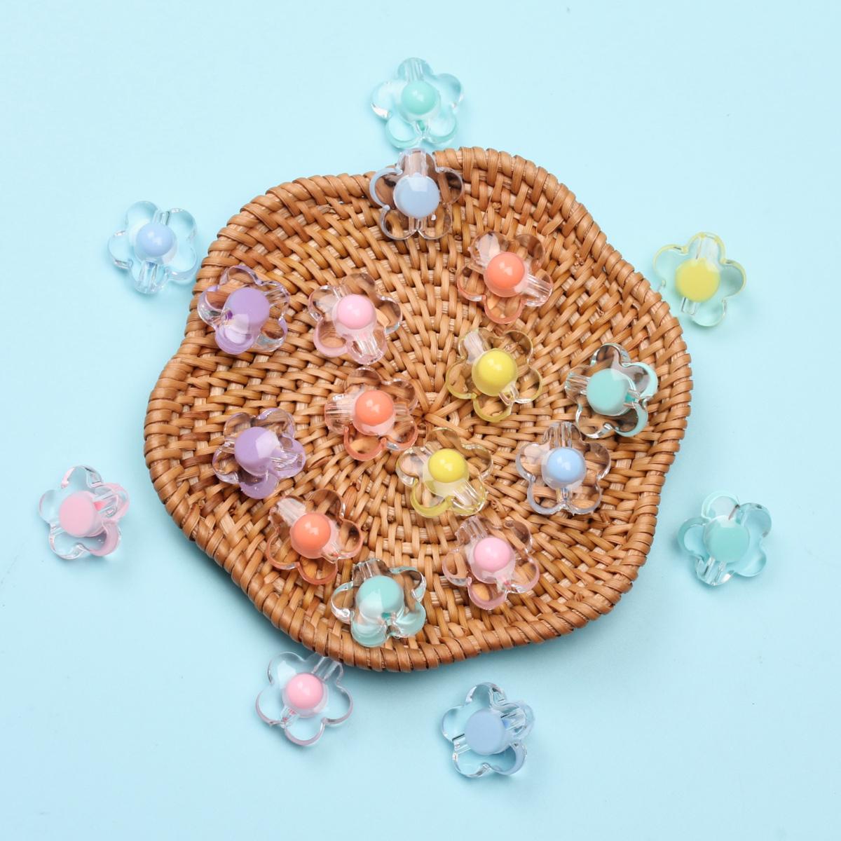

Hanmade 20Pcs DIY Craft Flower Pendant 17mm Loose Beads Necklace Bracelet For Jewelry Making Double Layer
