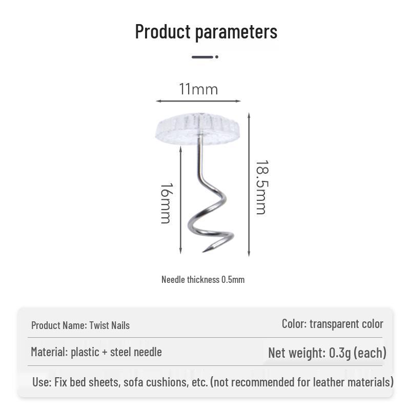 Rose Head Twist Pins, Spiral Fixers for Bed Sheets, Sofa Cushions, and Cat Scratch Stickers.