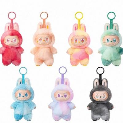 Coin Purses Key Chains Key Mart Labu High-Energy Macaron Plush Pendant with Bunny Ears Cute Keychain Charm for All Ages