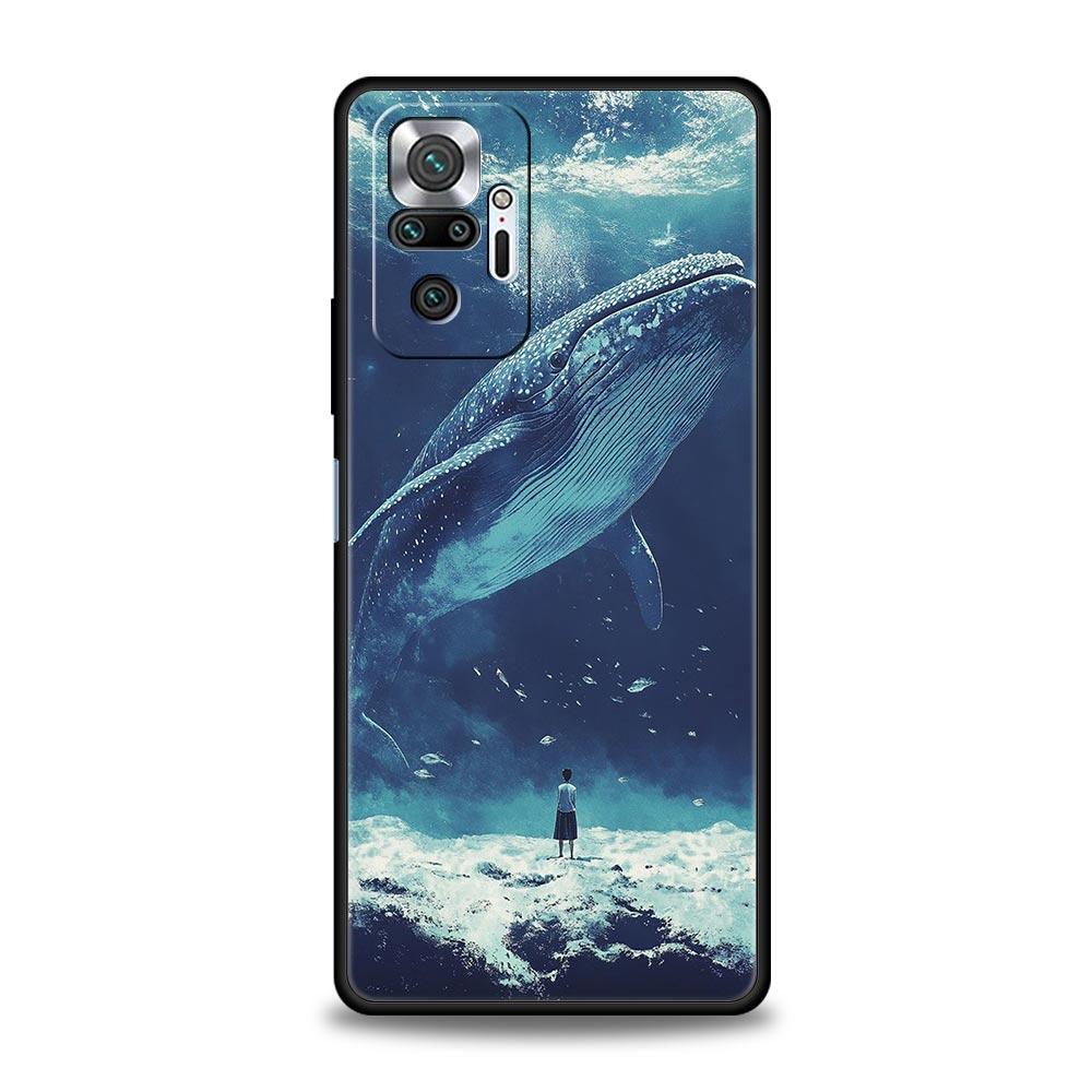Ocean Whale Shark Swimming Phone Case For Xiaomi Redmi Note 14 13 12 5G 11 10 Pro Plus 4G 9S 9 14C 13C 12C 10C 9C 9A Soft Cover