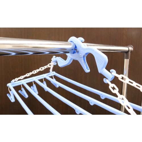 NK Bath Towel Hanger, Holds 5 Towels (Includes 10 Towel Clips), Light Blue