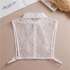 Women Chiffon Fake Collar Ladies Thin Lace Hollow Detachable Collar Half Shirt Lapel False Collar Female Blouse Tops Decoration