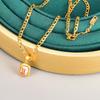 Trendy L182 Blue-Green-Purple Gemstone Necklace for Women - 18K Gold-Plated Stainless Steel Hip Hop Clavicle Chain