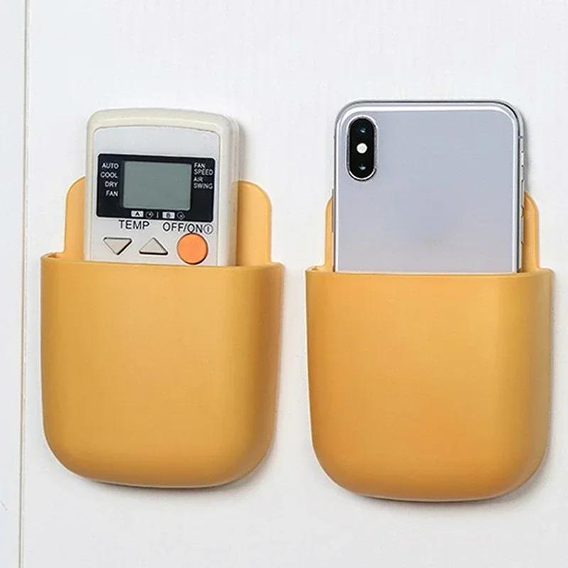 Montat pe perete cutie de depozitare suport pentru telefon mobil, suport pentru telecomandă, organizator de depozitare pentru aer condiționat TV