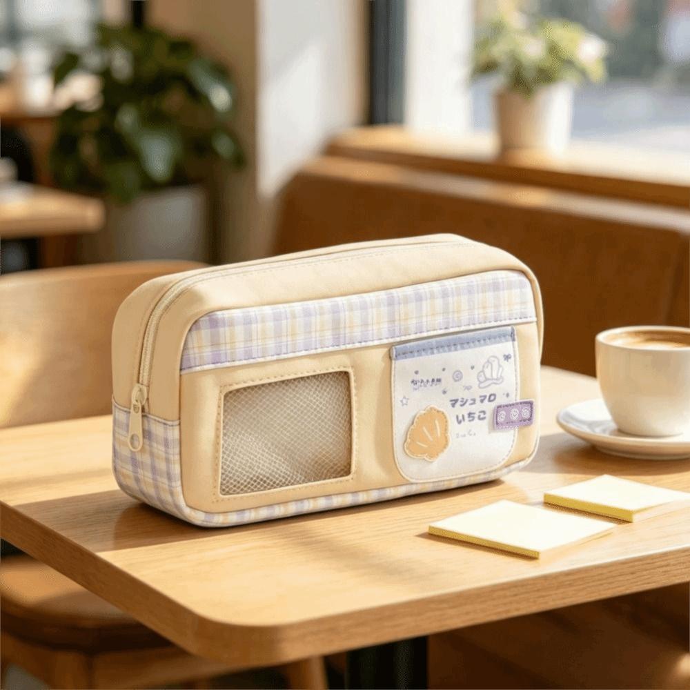Clear Window Pencil Bag Transparent Window Pencil Pouch Aesthetic Stationery Bag School
