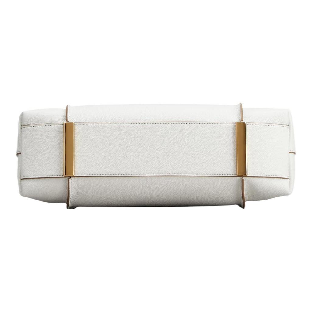 Tods T Timeless Brand T-Shaped Metal Pendant Zipper Closure Leather Hobo Bag Women Bags White XBWTSBS0200Q8EB015