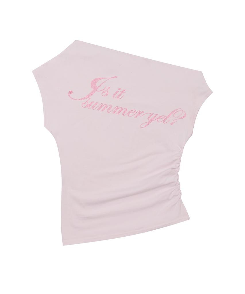 LUVISTRUE Sm Glitter Offshoulder Tee(Pink)