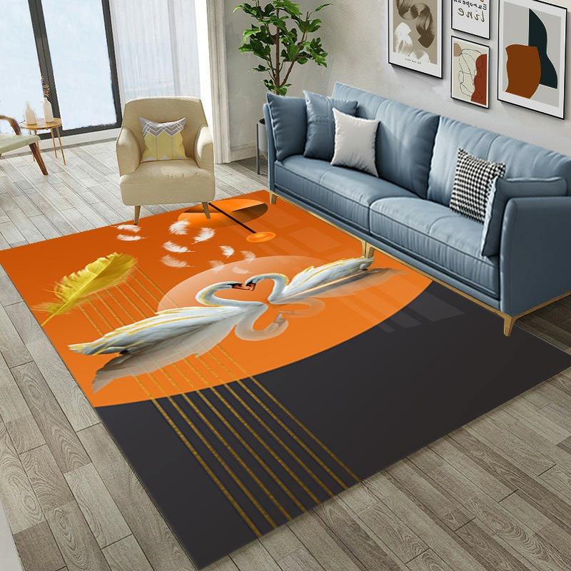 Europa Moderner Stil Gitterteppich Wohnzimmer Sofa Schlafzimmer Nachttisch Arbeitszimmer Eingangstür Teppich Rutschfest Mode Kunst Heimdekorationsmatte
