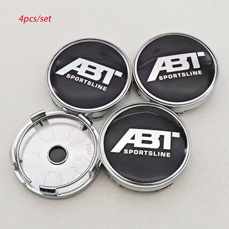 4pcs 60mm ABT logo Car Badge Wheel Center Hub Caps Badge Covers sticker Styling Accessories
